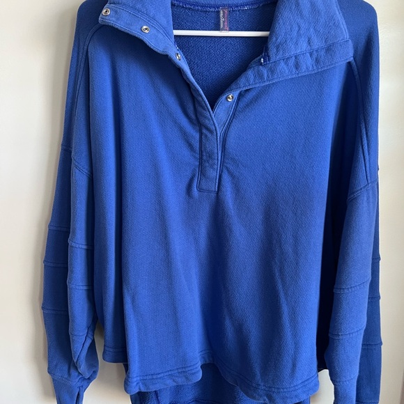 free people movement Tops - FP Movement by Free People Royal Blue Oversized Sweatshirt